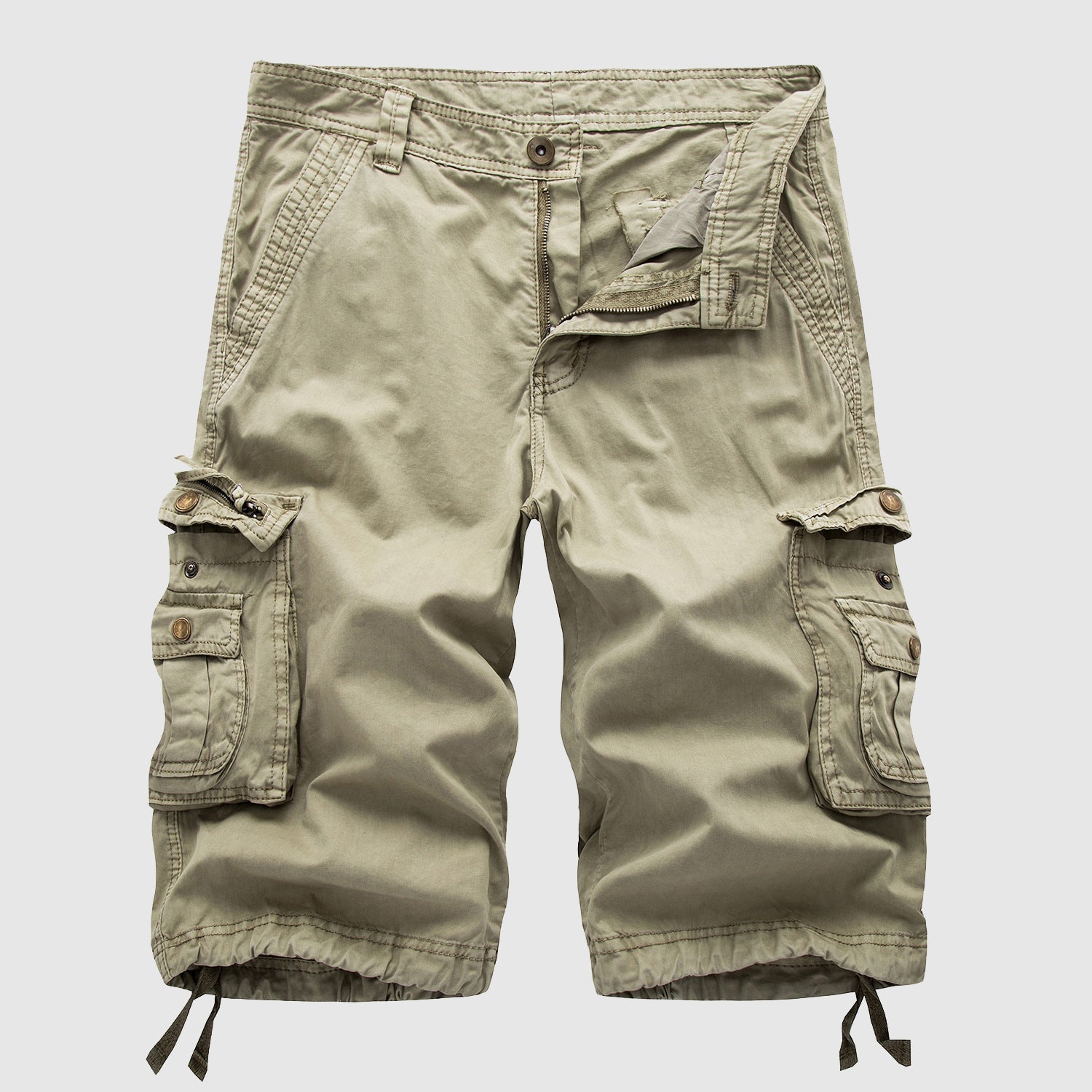 Men's Cargo Shorts in Ripstop Fabric with Multi-Pocket Design for Outdoor Activities 1