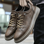 Men's Casual Leather Lace-Up Shoes with Cushioned Insole and Modern Design 3