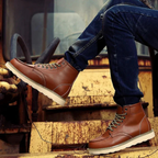 Men's Classic Leather Lace-Up Shoes with Rugged Design and Cushioned Insole 4