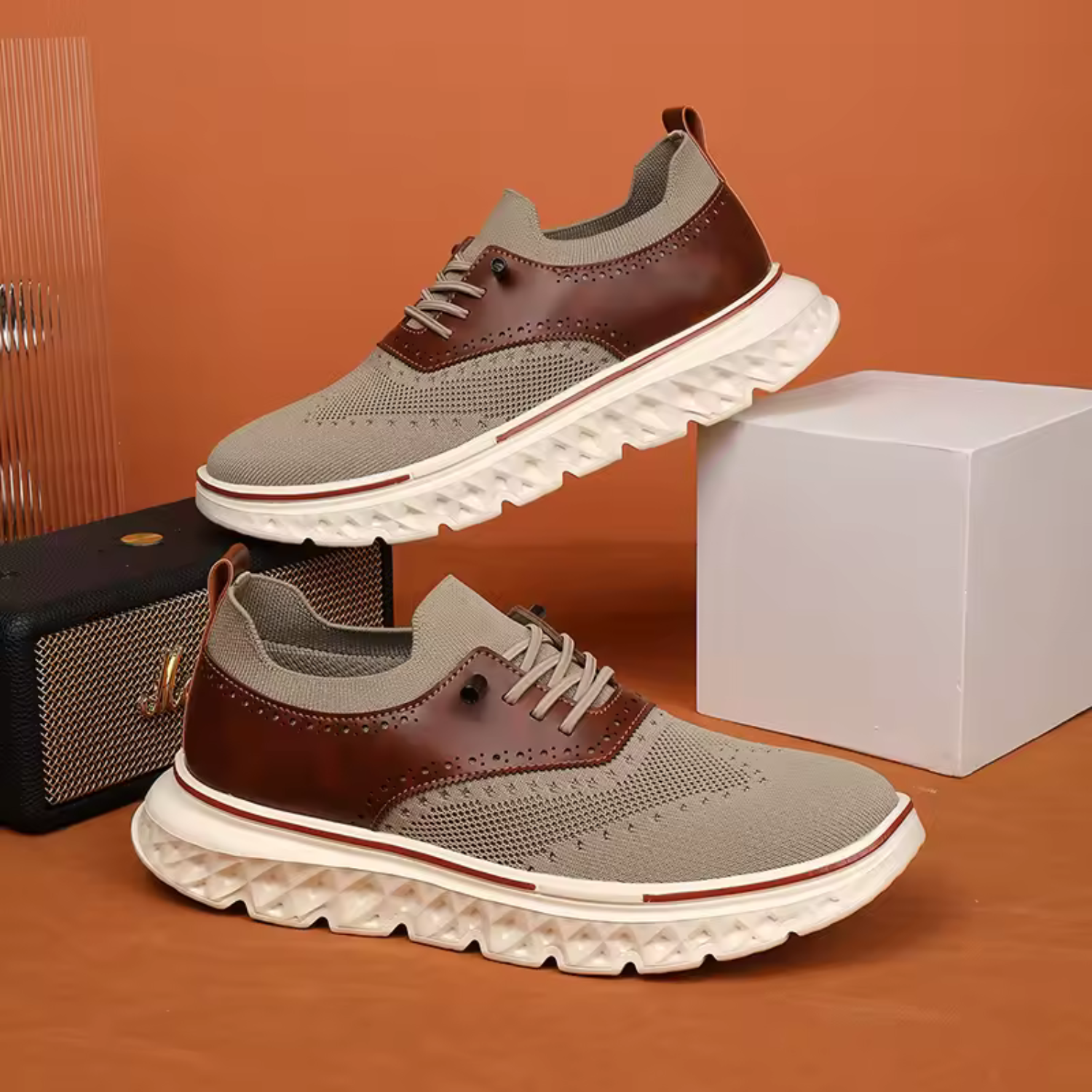 Men’s Extra Wide Walking Shoes with Breathable Knit Upper and Cushioned Insole 7