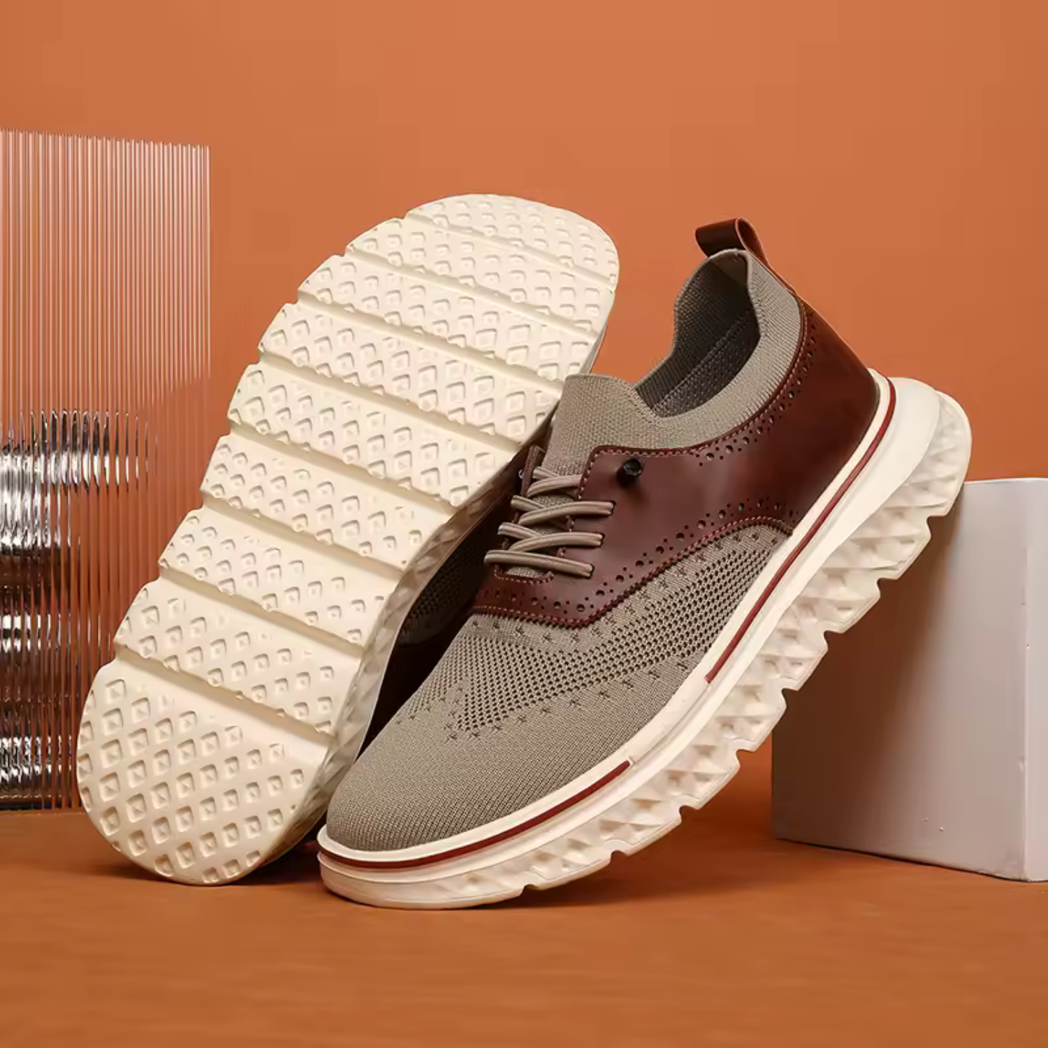 Men’s Extra Wide Walking Shoes with Breathable Knit Upper and Cushioned Insole 8