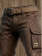 Men’s Insulated Cargo Pants with Flexible Fit and Multiple Pockets 1