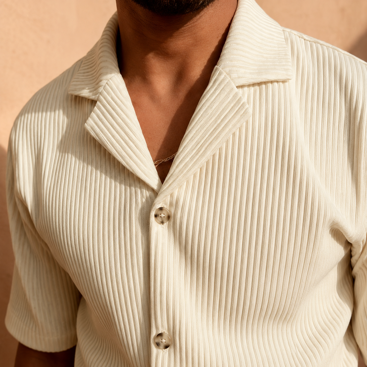 Men’s Lightweight Button-Up Shirt and Shorts Set with Relaxed Fit 03