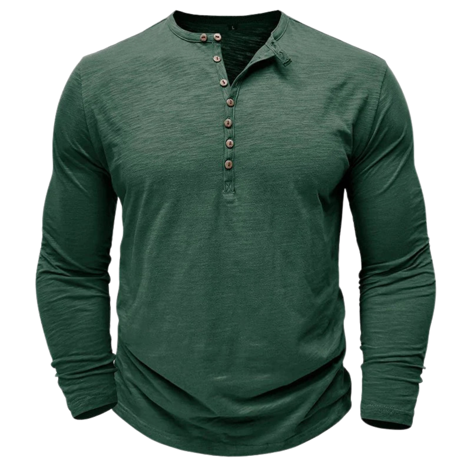 Men's Long-Sleeve Henley Shirt in Soft Cotton-Blend with Relaxed Fit 7
