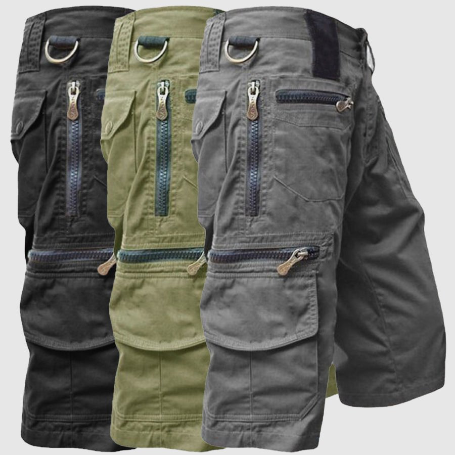 Men's Scout Shorts in Cotton Blend with Multi-Pockets and Zipper Fly 6