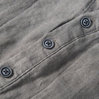 Men's Short Sleeve Button-Up Shirt with Stand Collar in Breathable Fabric 8
