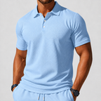 Men's Short Sleeve Polo Shirt and Shorts Set in Breathable Fabric with Relaxed Fit 04