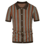 Men's Slim Fit Polo Shirt in Herringbone Pattern for Stylish Comfort 3