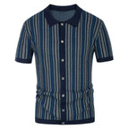 Men's Slim Fit Polo Shirt in Herringbone Pattern for Stylish Comfort 6