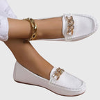 Mila Women's Loafers | Orthopedic Comfort, Cushioned Insole, Chic Gold-Chain Detail 0