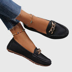 Mila Women's Loafers | Orthopedic Comfort, Cushioned Insole, Chic Gold-Chain Detail 1