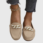 Mila Women's Loafers | Orthopedic Comfort, Cushioned Insole, Chic Gold-Chain Detail 2
