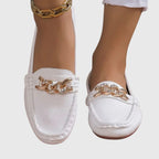Mila Women's Loafers | Orthopedic Comfort, Cushioned Insole, Chic Gold-Chain Detail 8