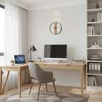 Minimalist Oak Wood & Acrylic Wall Clock - Silent Quartz Non-Ticking Modern Clock