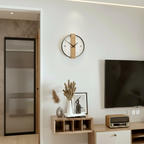 Minimalist Oak Wood & Acrylic Wall Clock - Silent Quartz Non-Ticking Modern Clock
