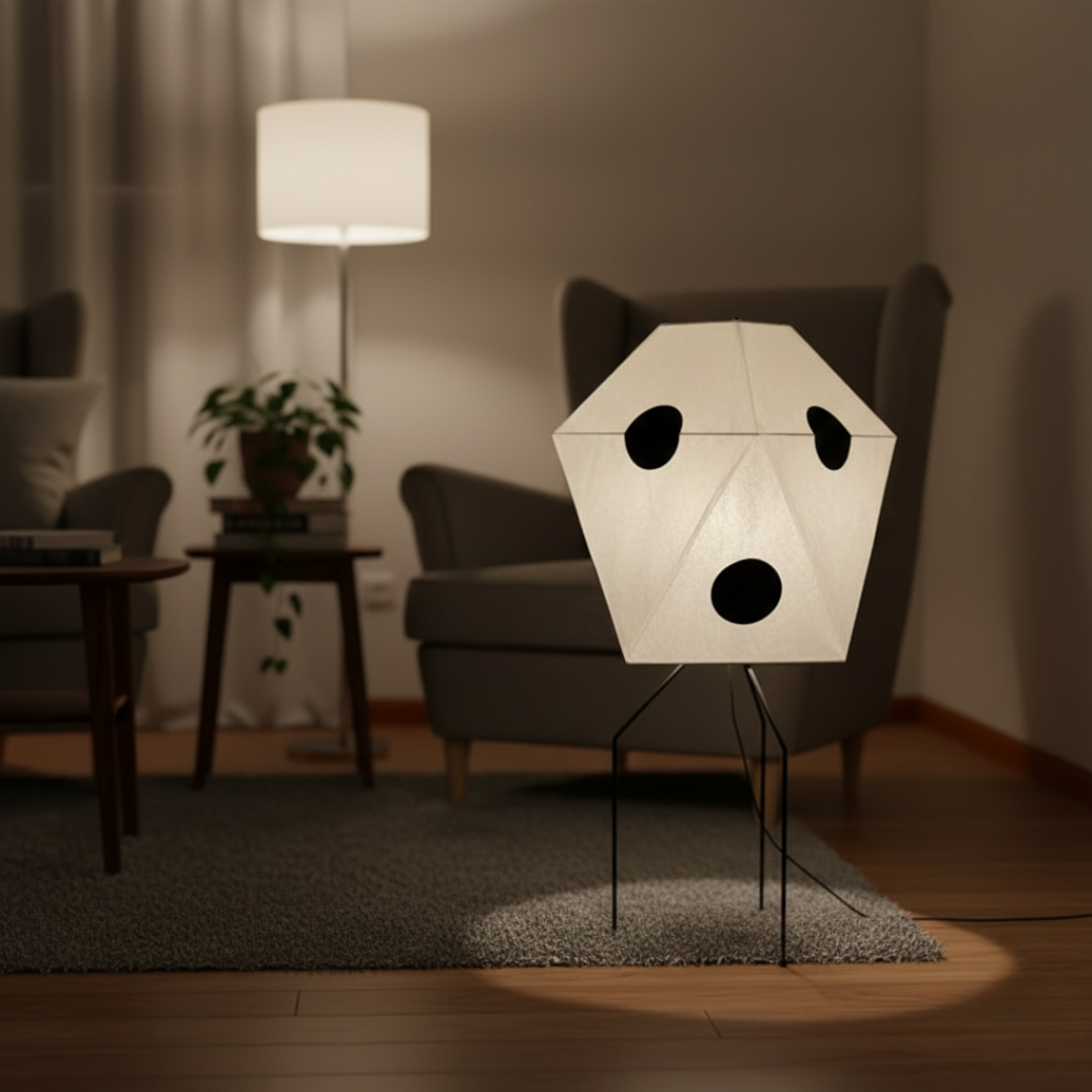 Minimalist Rice Paper Standing Lamp - Modern Boho Tripod Floor Light for Living Room