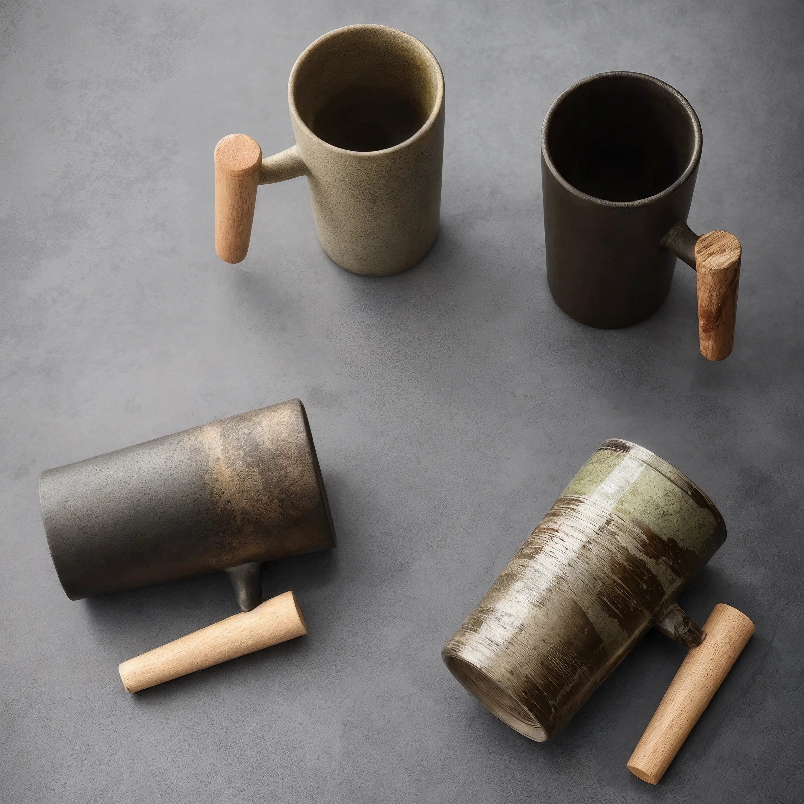 Minimalist Porcelain Drinking Glass with Wood Base – 220 ml Capacity for Coffee and Tea 2