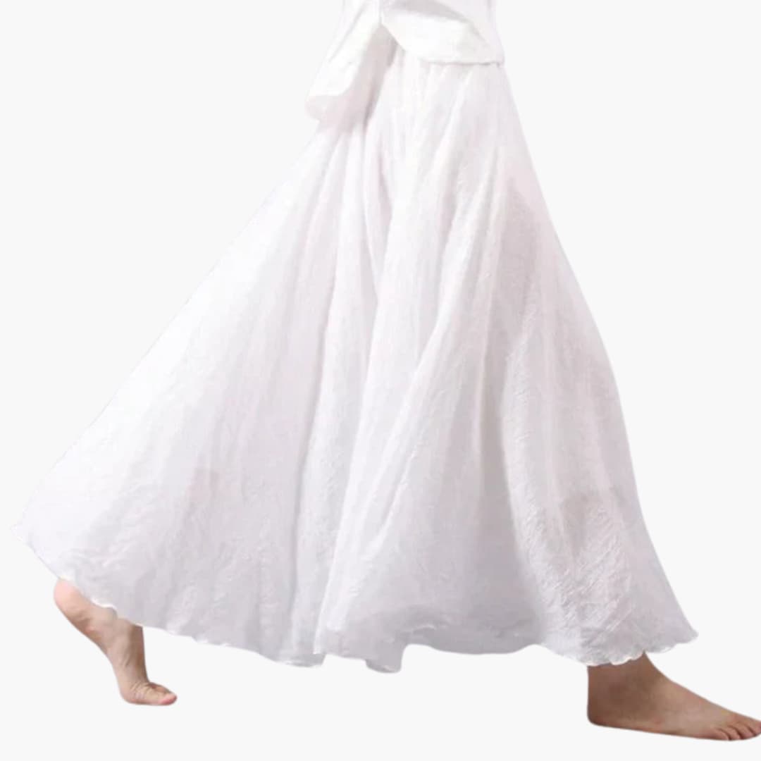 Mira Women's Maxi Skirt | Elastic Waistband, Ankle-Length Polyester 1