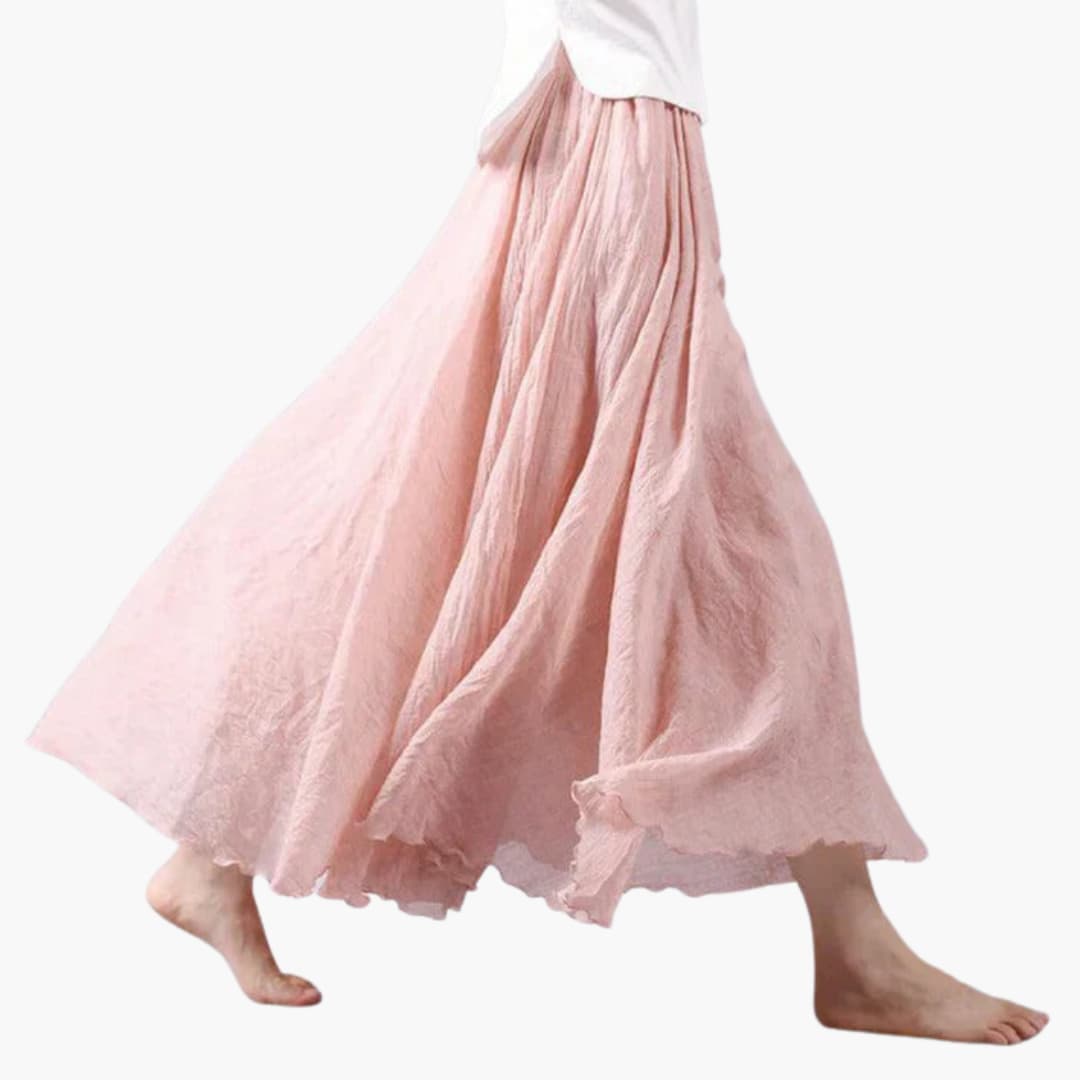 Mira Women's Maxi Skirt | Elastic Waistband, Ankle-Length Polyester 2