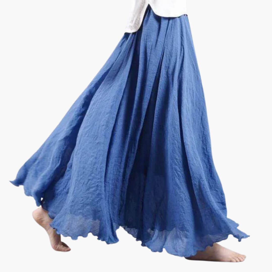 Mira Women's Maxi Skirt | Elastic Waistband, Ankle-Length Polyester 4