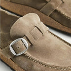 Mira Women's Mules | Faux Suede with Adjustable Buckle 3