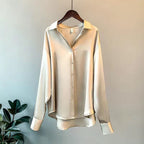 Mira Women's Silk Blouse | Classic Design, Long Sleeve, Plus Size Available 0