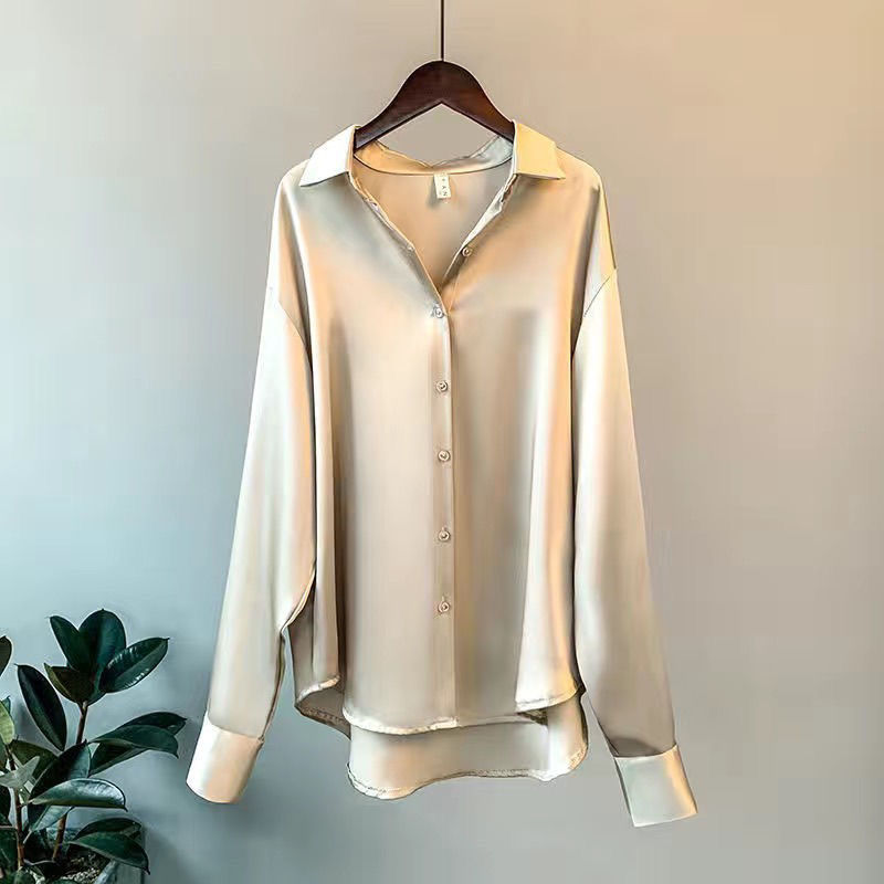 Mira Women's Silk Blouse | Classic Design, Long Sleeve, Plus Size Available 0