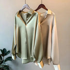 Mira Women's Silk Blouse | Classic Design, Long Sleeve, Plus Size Available 1