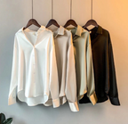 Mira Women's Silk Blouse | Classic Design, Long Sleeve, Plus Size Available 2