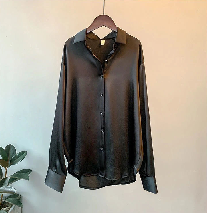 Mira Women's Silk Blouse | Classic Design, Long Sleeve, Plus Size Available 4