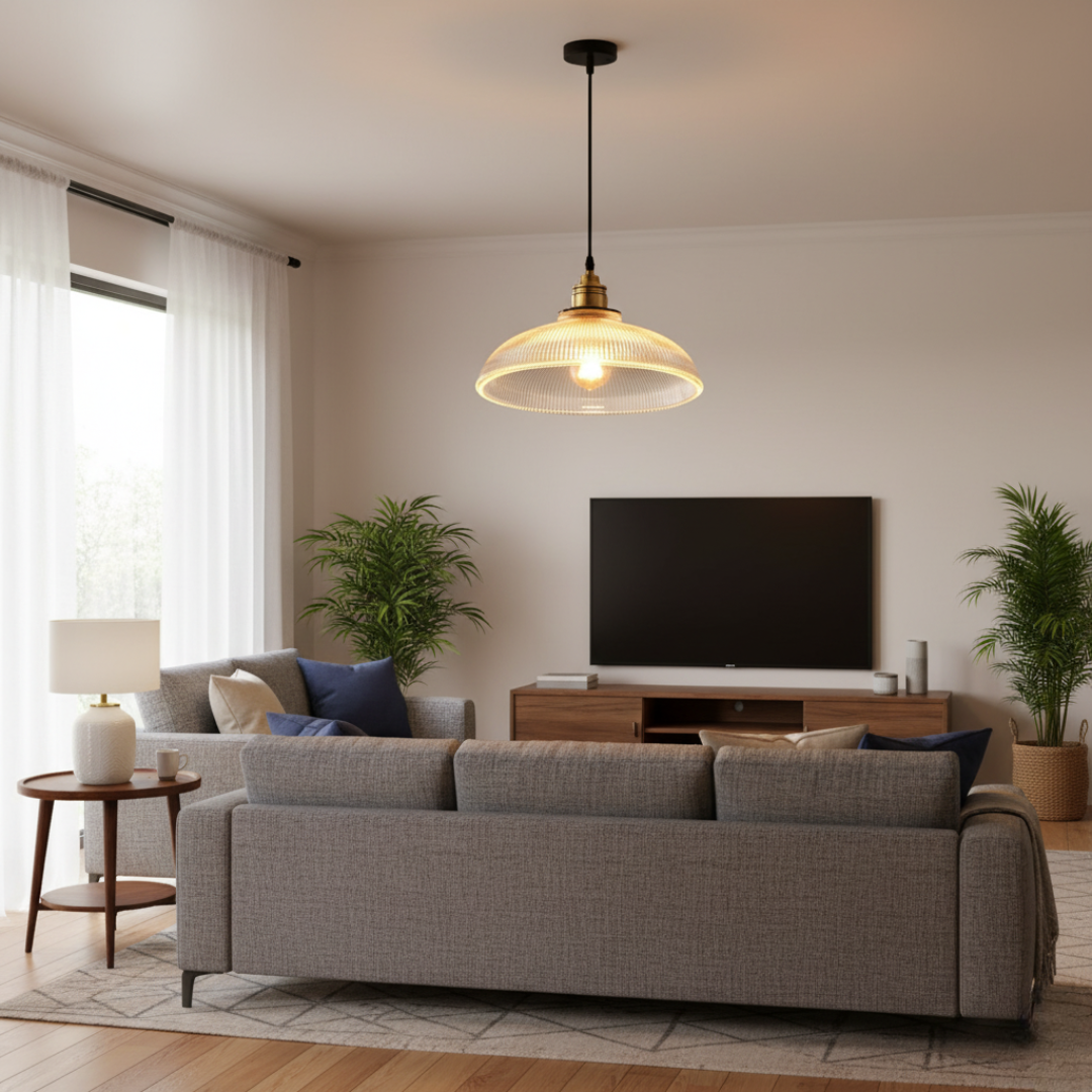 Modern Glass Aura Pendant Ceiling Lamp - Dimmable 8W LED, Adjustable Hanging Wire