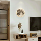 Modern Lunar Moon Wall Clock - Round Silent Quartz, Realistic Moon Texture Print