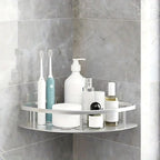 Modern Wall-Mounted Shower Caddy with Adjustable Hook - Durable Aluminium Shower Storage Shelf for Bathroom Essentials 0