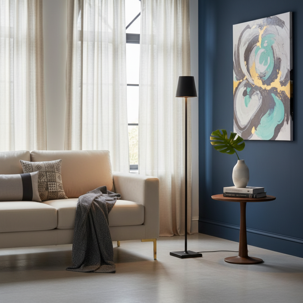 MotusLux Rechargeable Wireless Floor Lamp - Dimmable LED Aluminum Standing Light