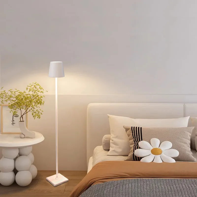 MotusLux Rechargeable Wireless Floor Lamp - Dimmable LED Aluminum Standing Light