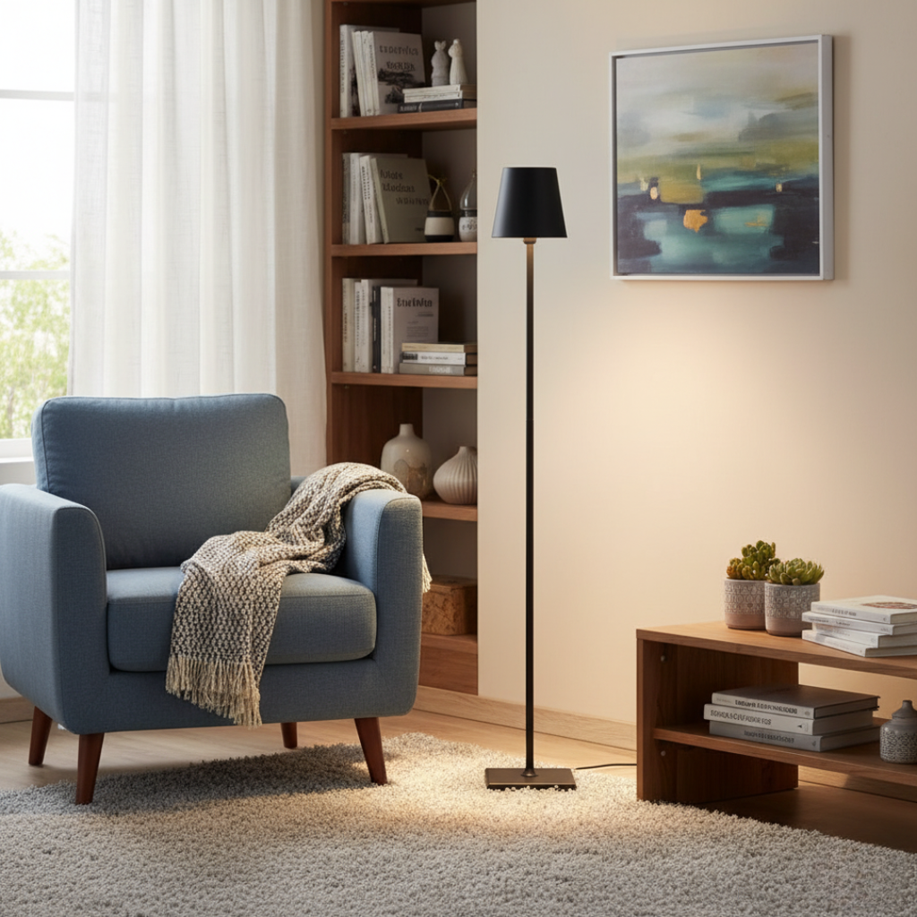 MotusLux Rechargeable Wireless Floor Lamp - Dimmable LED Aluminum Standing Light