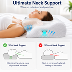 Neck Support Pillow in Memory Foam with Contour Design for All Sleepers