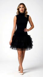 Nina Women's White Mini Dress | Ethereal Tulle, Elegant Summer Cocktail Design 0