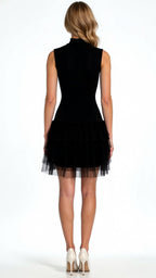 Nina Women's White Mini Dress | Ethereal Tulle, Elegant Summer Cocktail Design 1