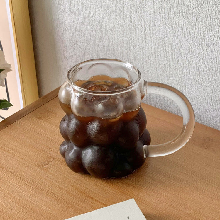 Niu Blau Drinking Glass – Modern Mediterranean Glassware for Coffee, Tea, Juice, and Cocktails – Handle Options Available 1