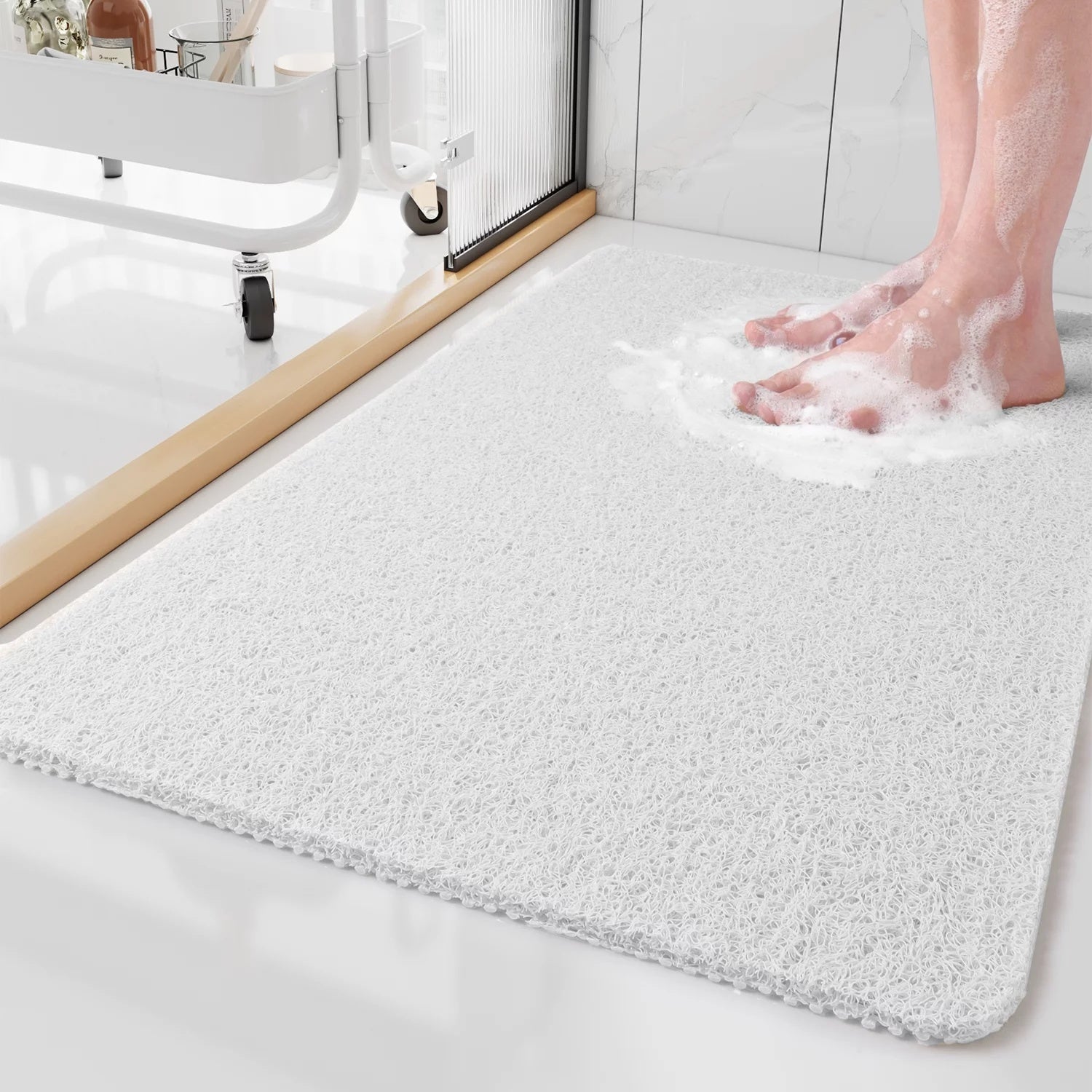 Non-Slip Bath Mat with Microban Technology – Soft Shower Mat for Enhanced Safety and Comfort, Customizable Size 6