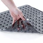 Non-Slip Bath Mat with Suction Base – Quick Drainage Shower Mat for Safety and Comfort, Square Design, Easy to Clean 2