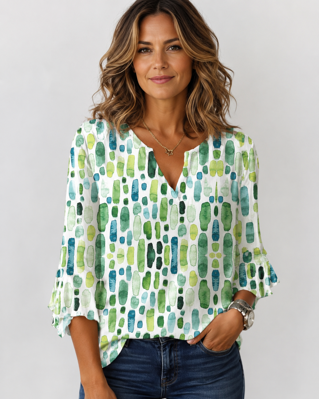 Olivia Women's Blouse | Premium Silk Cotton, Casual Long Sleeve Top 01
