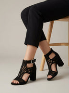 Olivia Women's Sandals | Open-Toe Block Heel with Ankle Strap 2