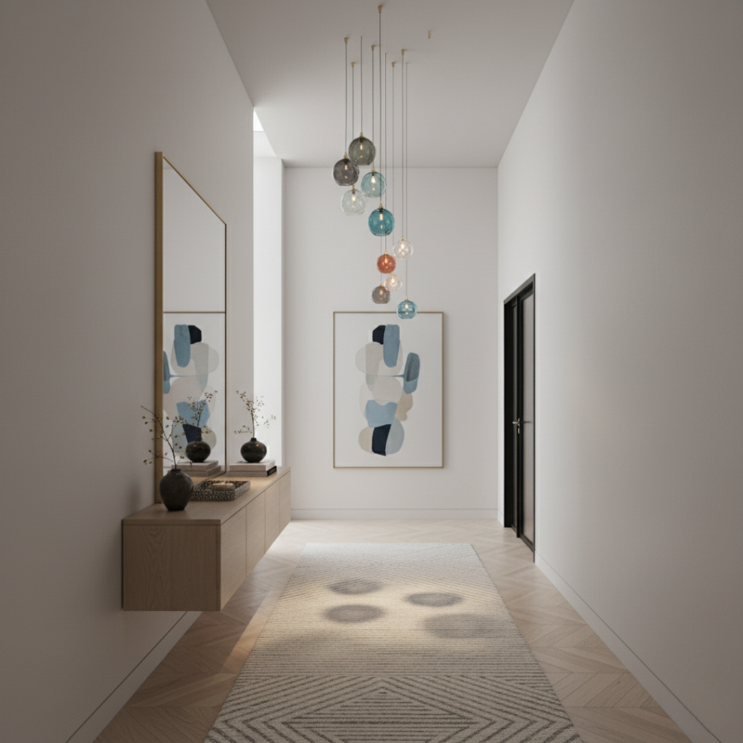 OrbisVitrum Clear Glass Globe Pendant Light - Modern E27 Ceiling Lamp