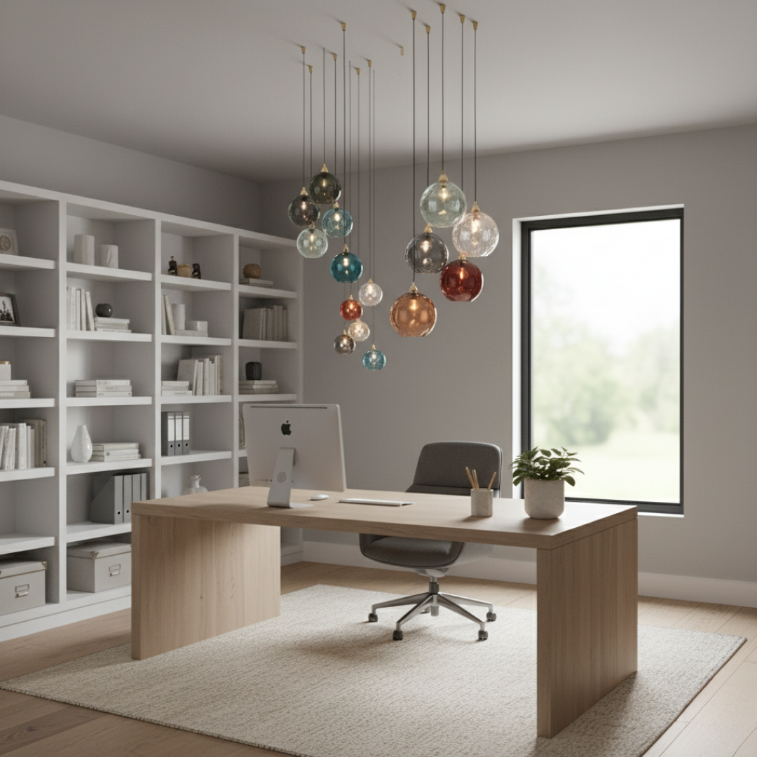 OrbisVitrum Clear Glass Globe Pendant Light - Modern E27 Ceiling Lamp