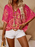 Pine Women's V-Neck Top | Lightweight Polyester, Classic Style 1