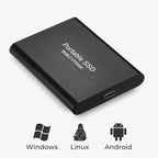 Portable External SSD USB 3.1 Aluminium 128GB High Speed Storage 3