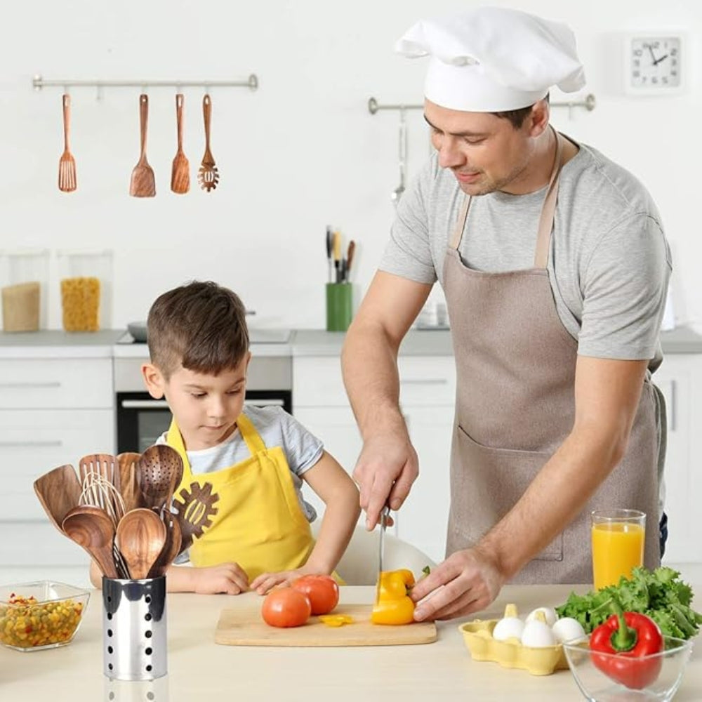 Premium Wooden Cooking Utensil Set – 7 Durable Eco-Friendly Kitchen Tools for Stirring, Flipping, and Serving 2