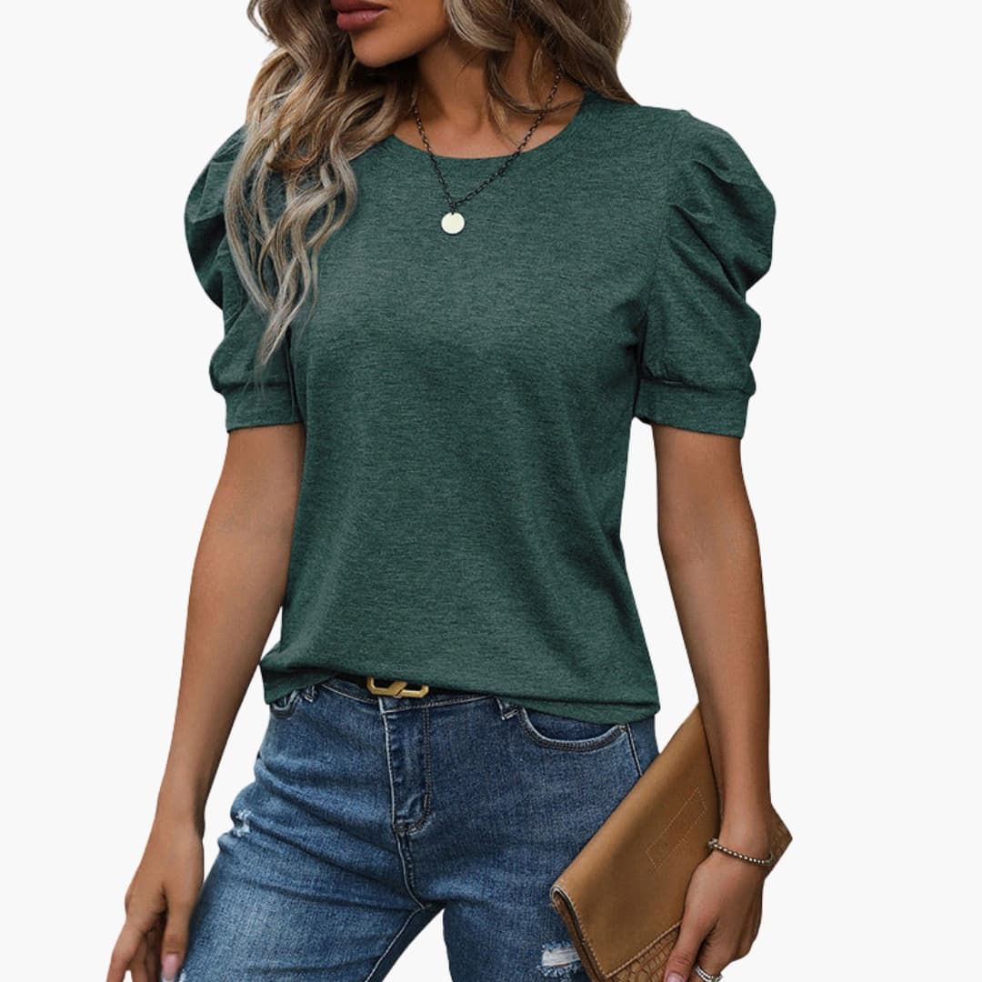 Puff Women’s T-Shirt | Polyester Spandex Blend, Puff Sleeves 4